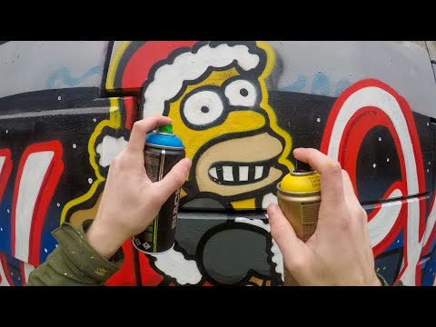 Graffiti CHRISTMAS with HOMER SIMPSON