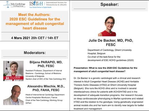 Webinar « Meet the Authors: 2020 ESC Guidelines for the management of adult congenital HD"