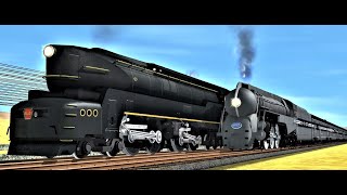 Streamlined PRR T1 6110 (126mph) vs NYC Dreyfuss Hudson (108mph) - Trainz