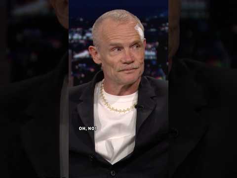#Flea makes an upside down entrance before explaining his recent head injury 😭 #FallonTonight