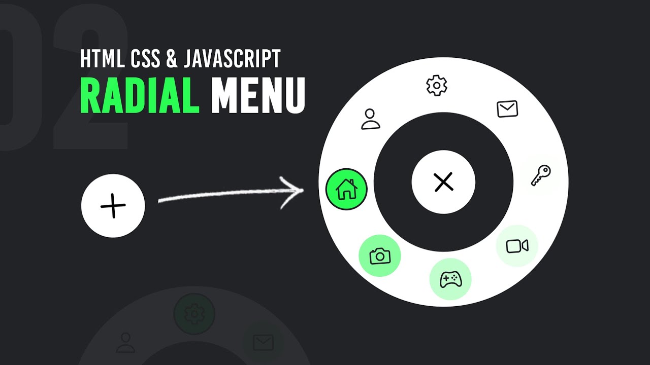 Animated Circular Navigation Menu using Html CSS & Vanilla Javascript | Simple Radial Menu 02