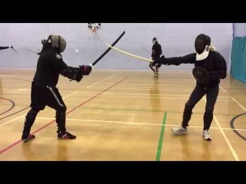 AHF Sword & buckler vs Katana sparring - Nick vs Esther