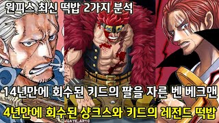 [원피스 최신떡밥 2가지 분석] 11년만에 회수된 키드의 팔을 자른 벤베크맨 그리고 4년만에 회수된 키드와 샹크스의 레전드 떡밥