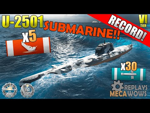 SUBMARINE U-2501 5 Kills & 177k Damage | World of Warships Gameplay 4k