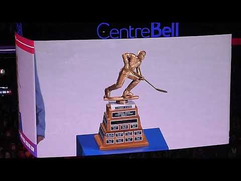 Josh Anderson of the Montreal Canadiens is awarded the Jacques Beauchamp Molson Trophy 4/16/25