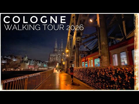 Cologne Walking Tour in 2026 at Night in City Centre | 4K HDR Walking Tour | Kölner Dom View