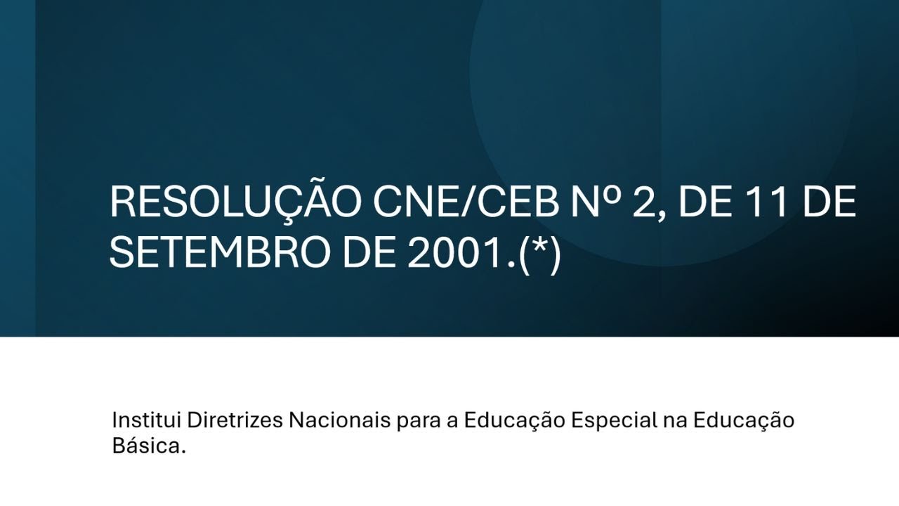 RESOLUÇÃO CNE/CEB Nº 2, DE 11 DE SETEMBRO DE 2001.