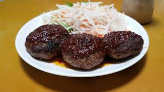 【自炊】2018/6/10 夕ご飯︰ハンバーグ  概要欄へ