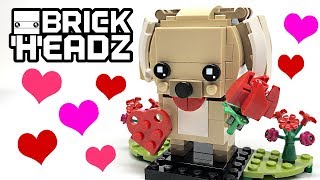 LEGO Valentine's Puppy BrickHeadz review! 2019 set 40349! by just2good