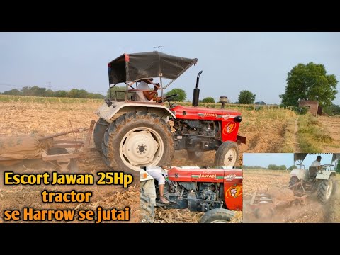 Escort Jawan mpt 25Hp tractor se Harrow se jutai #Escort #jawan #mpt #tractor #jutai