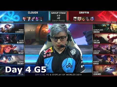 C9 vs GRF | Day 4 S9 LoL Worlds 2019 Group Stage | Cloud 9 vs Griffin