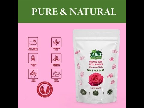 Pure natural organic rose petal powder (rosa centifolia), 10...