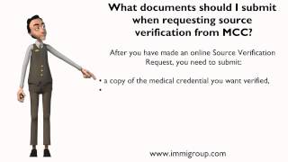 What documents should I submit when requesting source verification from MCC