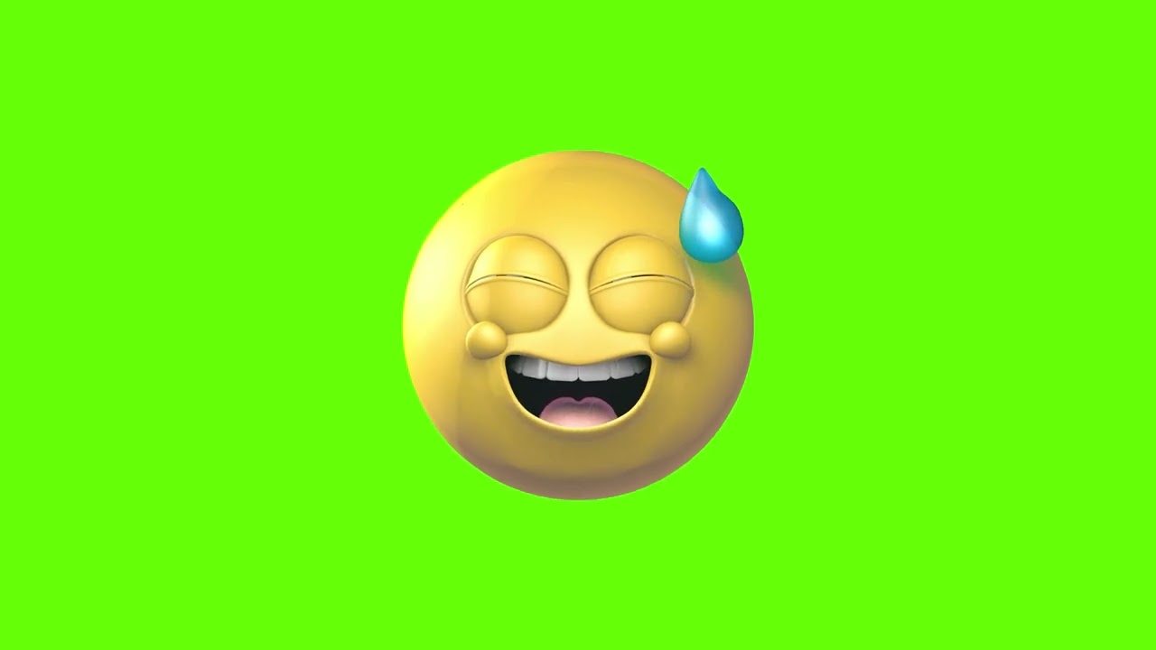 3D Crying Face Emoji Loop Green Screen Animation | Royalty-Free
