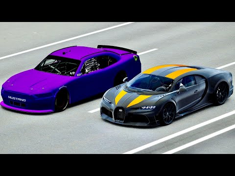 Bugatti Chiron Super Sport 300+ vs NASCAR 2020 with NOS - Drag Race 20 KM