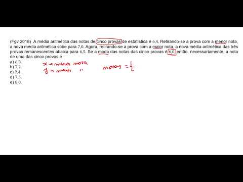 QUESTÃO FGV 2018   ESTATÍSTICA DESCRITIVA   MÉDIA ARITMÉTICA   MODA