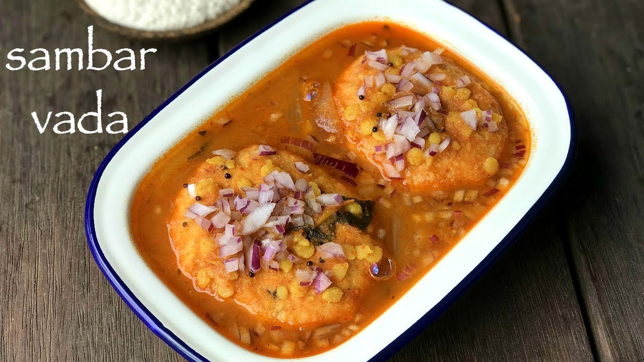 sambar vada recipe | how to make sambar vadai or vada sambar