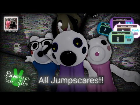 ALL New skins jumpscares!! ( Bunny's sacrifice part 2! ) | Piggy but nostalgia | (FANMADE)