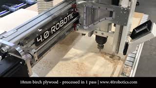 CNC machining 18mm plywood on the model 16 Executive CNC router