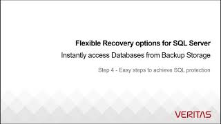 Microsoft SQL Server - Flexible SQL Server Recovery options using Veritas NetBackup