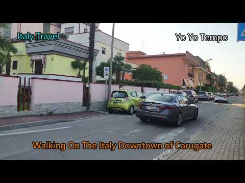 Walking On The Italy Downtown of Carugate -  Italy Travel
