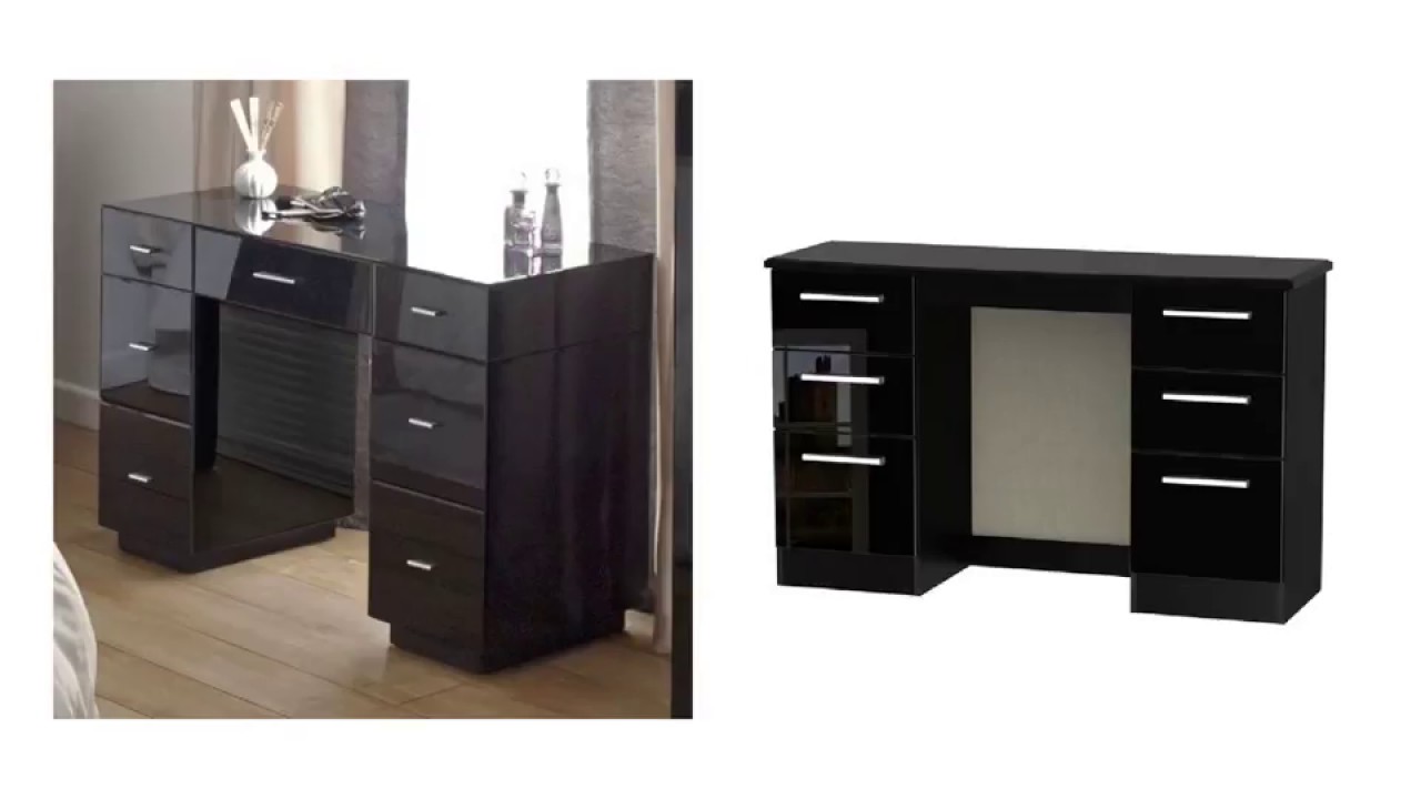Stylish Black Dressing Table with Drawers To Light The Room