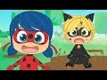Five Little Babies With Miraculous Ladybug Ladybug Cat Noir Antibug Plagg And Tikki
