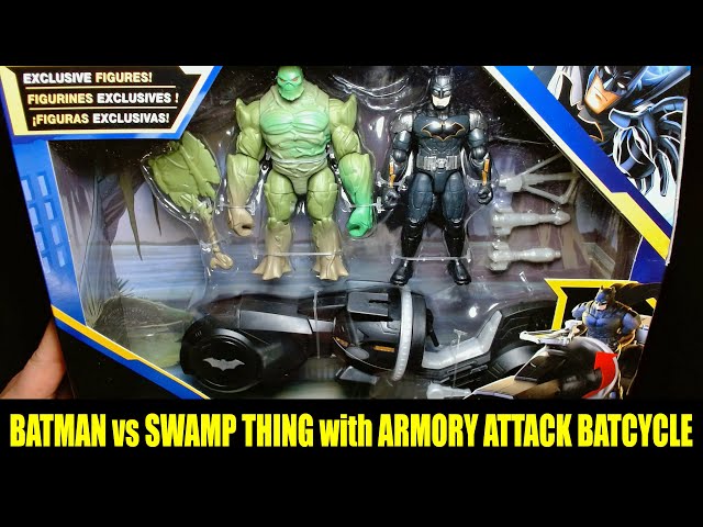 Vídeo relacionado con BATMAN - DC COMICS - Figuras de Acción Batman vs Swamp Thing Armory Attack Batcycle - con Armadura y el Mounstro del Pantano con Accesorios - 6064766 - Juguetes Niños 3 Años +
