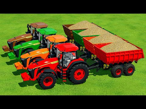 HARVESTING AND LOAD SUGARCANE WITH JOHN DEERE TRACTORS - Farming Simulator 22