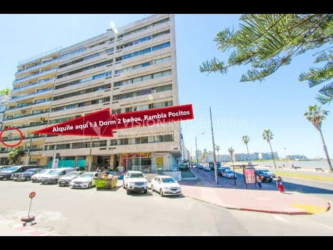 Apto Pocitos esq. Rambla, 3 Dorm 2 Baños, Cocina definida, 2do Piso al Frente, Garaje.