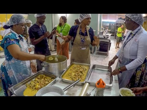 Street Food from Tanzania. Mseto Rice and Coco Milk Chicken
