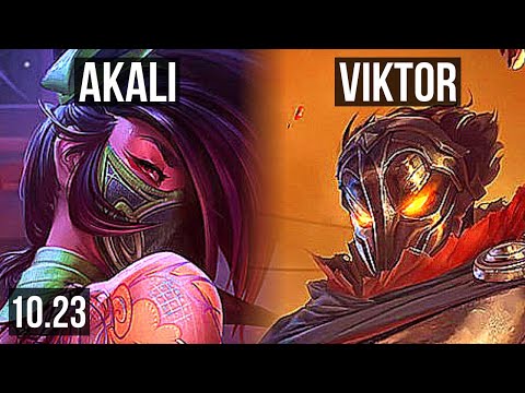 AKALI vs VIKTOR (MID) | 7/1/4, 600+ games, Godlike | KR Grandmaster | v10.23