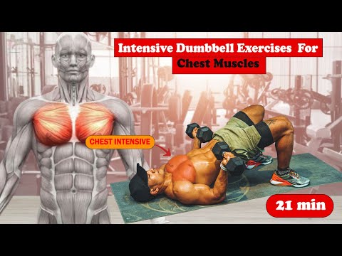 Intensive Übung zum Aufbau der Brustmuskulatur mit 21 Minuten mit Kurzhanteln.