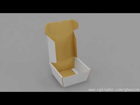 Empty packages burger box 01 3D model