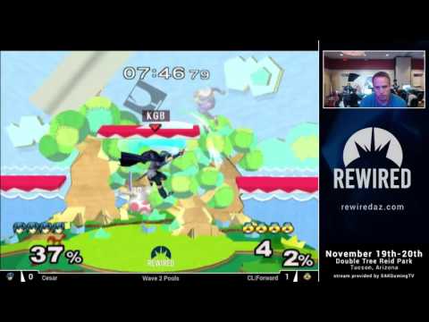 Rewired 2016 Melee Singles Wave 2 Pools - Cesar (Marth) vs CL|Forward (Sheik)