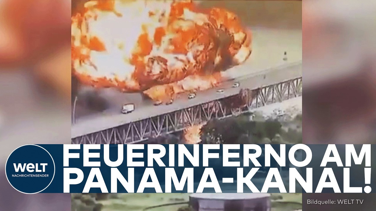 PANAMA-KANAL: Plötzliches Inferno! Feuerball löst Chaos aus – Autofahrer fliehen panisch