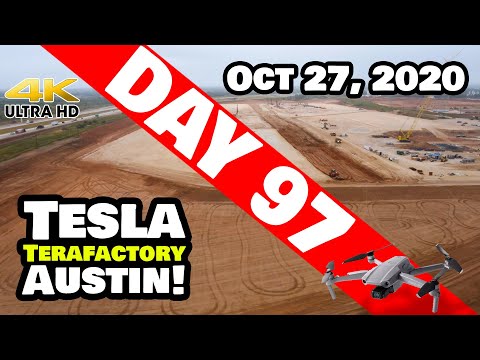 Tesla Gigafactory Austin 4K  Day 97 - 10/27/20 - Tesla Terafactory Texas - Another CASTING MACHINE?!