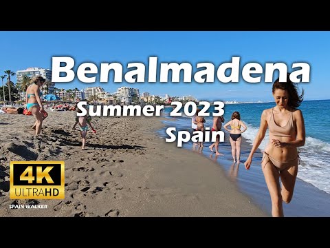 BENALMADENA Beach Relaxing Day Summer 2023 June Costa del Sol - Málaga Costa 4K UHD
