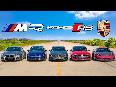 신형 BMW M2 vs GT4 RS vs A45s vs RS3 vs 골프 R - 드래그 레이스!