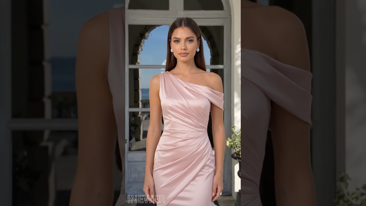 Light Pink One‑Shoulder Satin Formal Gown | Prom Dress & Bridesmaid Dress