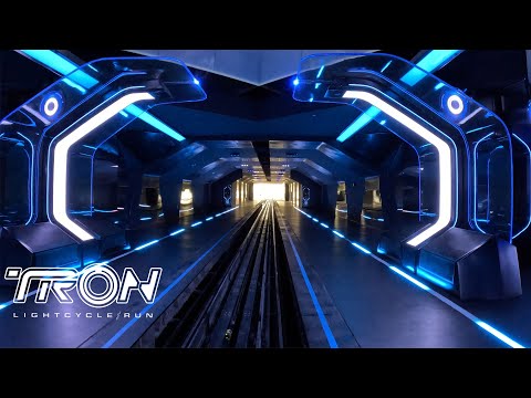 Front row point of view footage of TRON Lightcycle / Run