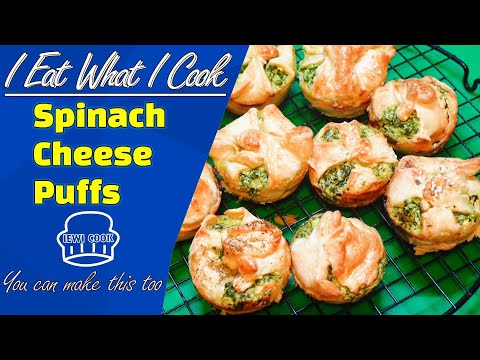 Spinach Cheese Puffs Recipe | Muffin Puffs | Puff Pastry Snack | IEWICOOK