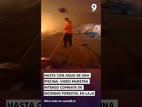 Hasta con agua de una piscina: video muestra intenso combate de incendio forestal en Laja