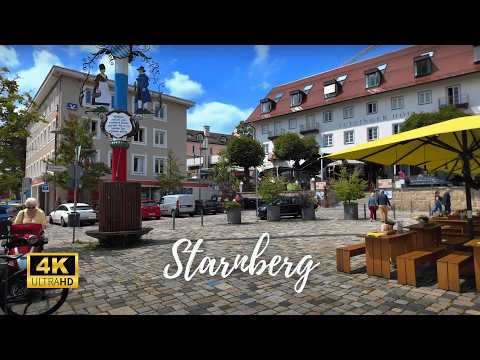 Midday Walk in Starnberg, Bavaria - Walking Tour Germany - 4K HDR