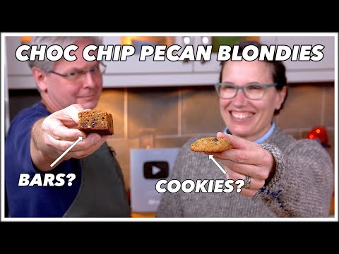 Blondies Recipe - Bars Or Cookies? Chocolate Chip Pecan Blondies