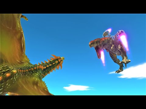 Dragon vs boss with jetpack animal revolt battle simulator