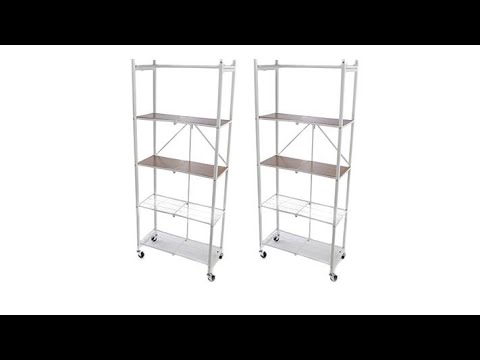 Origami 2pack of 5Tier Pantry Racks with Wooden Shelves