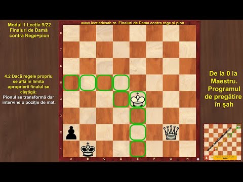 Lecția de Șah: Finaluri  de Rege și Damă contra Rege și Pion