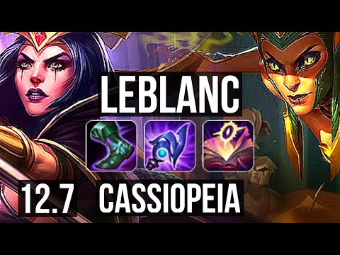 LEBLANC vs CASSIOPEIA (MID) | 9/0/6, Legendary, 300+ games | KR Master | 12.7
