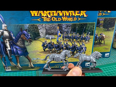 Old World Empire Knights unboxing, a look at the sprues and a size comparison with Pistolier horses.